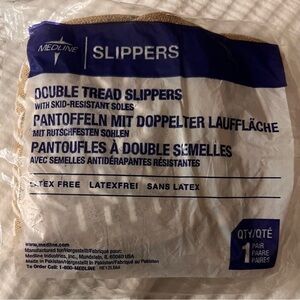 Medline Beige Double Tread Slippers with Skid-Resistant Soles